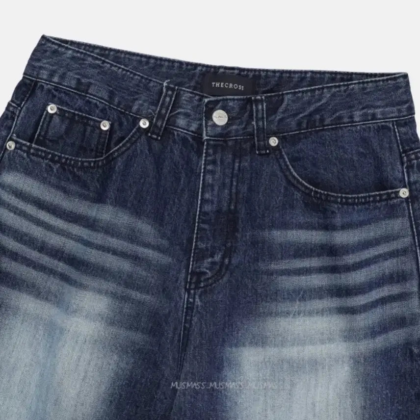[BUNJANG] Thecross Curve Denim Wide Pants / Thecross 커브 데님 팬츠 와이드팬츠 (새상품)