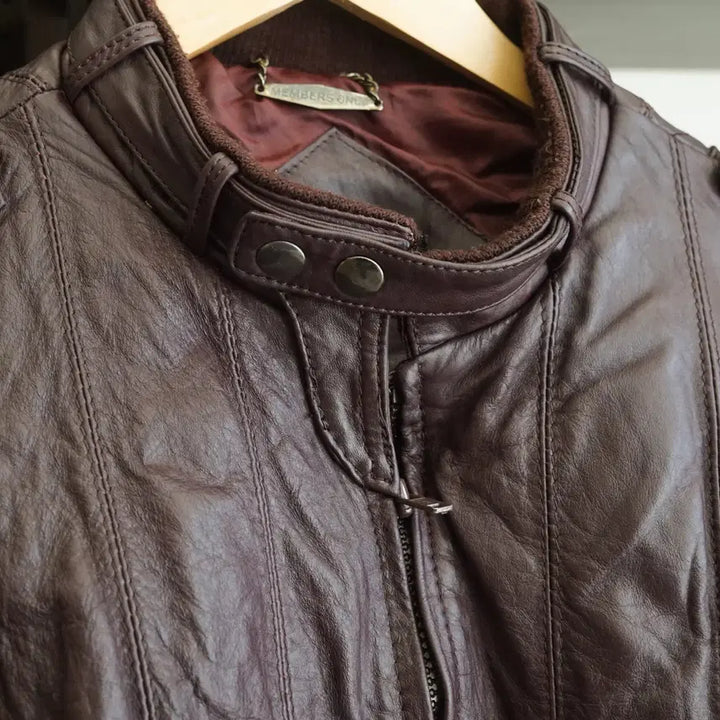 [BUNJANG] Members Only Real Leather Bomber Jacket / 멤버스 온리 리얼 레더 봄버 105 사이즈