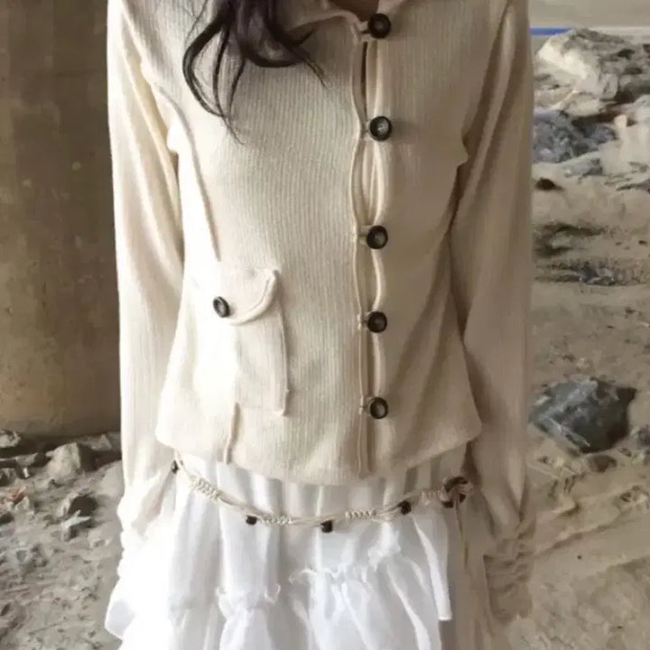 [BUNJANG] Moniz High Neck Button Knit Cardigan / 모니즈 하이넥 버튼 니트 가디건