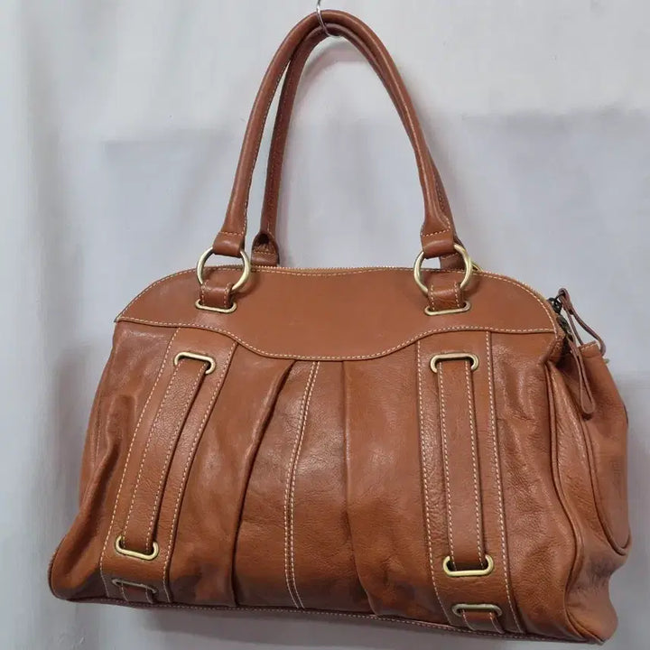 [BUNJANG] MISSONI Brown Leather Tote Shoulder Bag / MISSONI 브라운 레더 토트백 숄더백