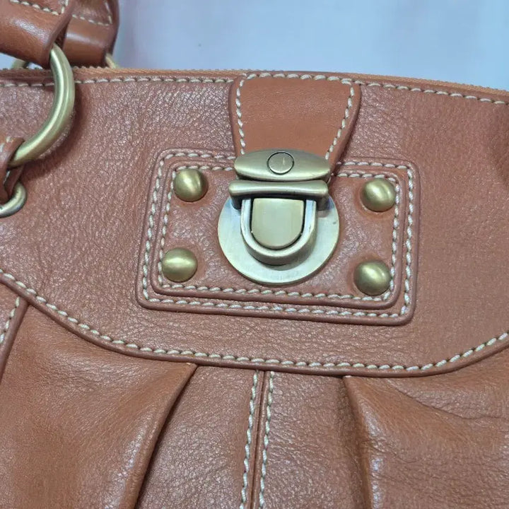 [BUNJANG] MISSONI Brown Leather Tote Shoulder Bag / MISSONI 브라운 레더 토트백 숄더백
