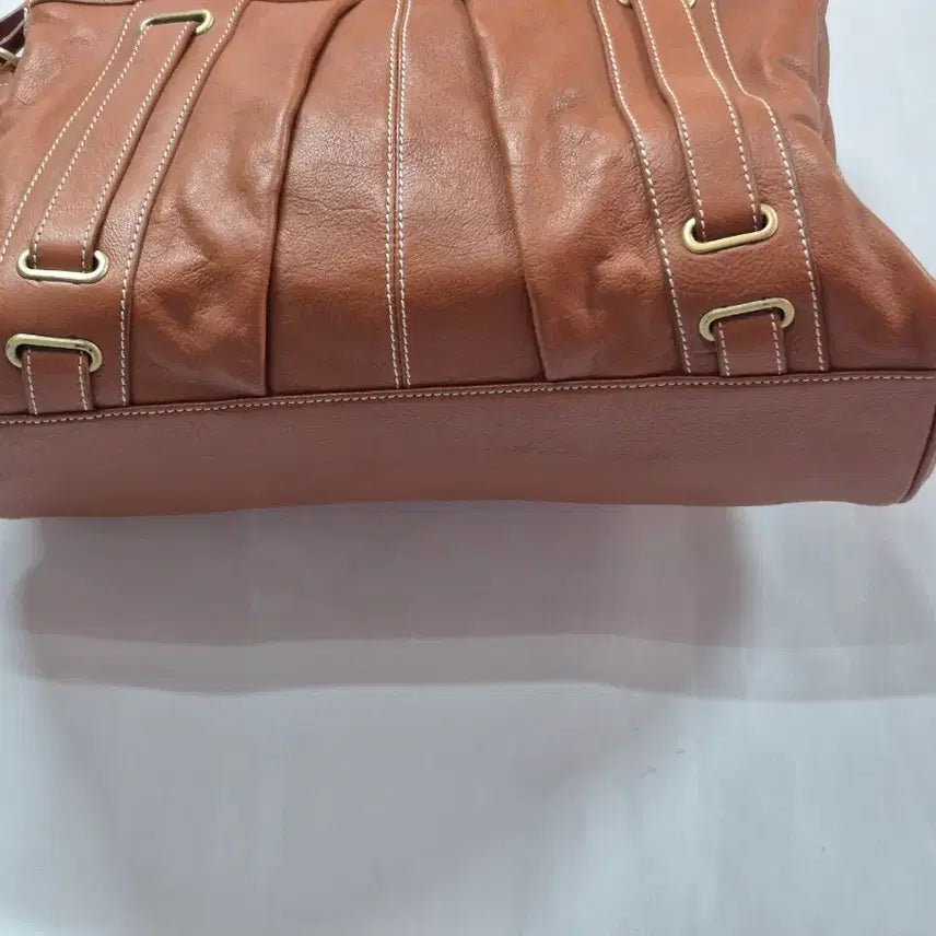 [BUNJANG] MISSONI Brown Leather Tote Shoulder Bag / MISSONI 브라운 레더 토트백 숄더백