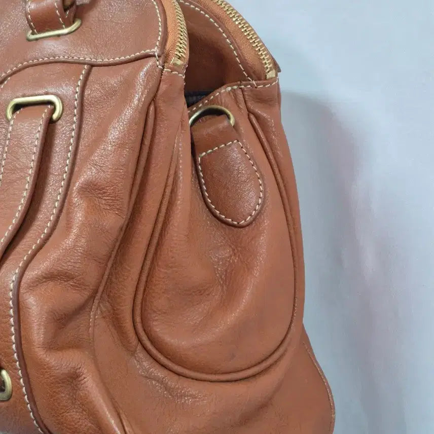 [BUNJANG] MISSONI Brown Leather Tote Shoulder Bag / MISSONI 브라운 레더 토트백 숄더백