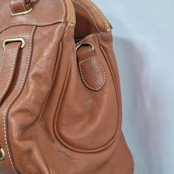 [BUNJANG] MISSONI Brown Leather Tote Shoulder Bag / MISSONI 브라운 레더 토트백 숄더백