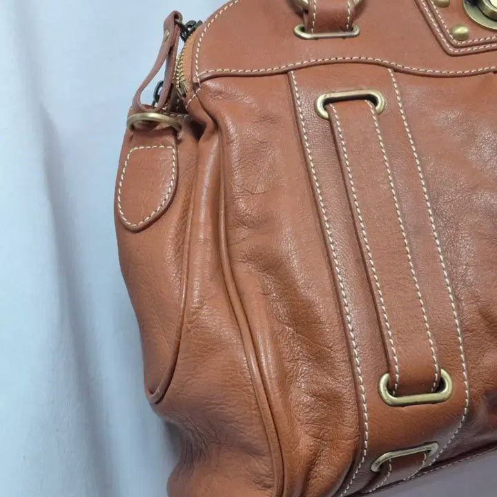 [BUNJANG] MISSONI Brown Leather Tote Shoulder Bag / MISSONI 브라운 레더 토트백 숄더백
