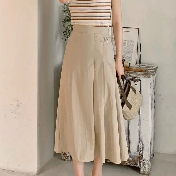 [BUNJANG] Unbranded Beige Long Skirt / 빅사이즈 뒷밴딩 롱스커트 베이지 30