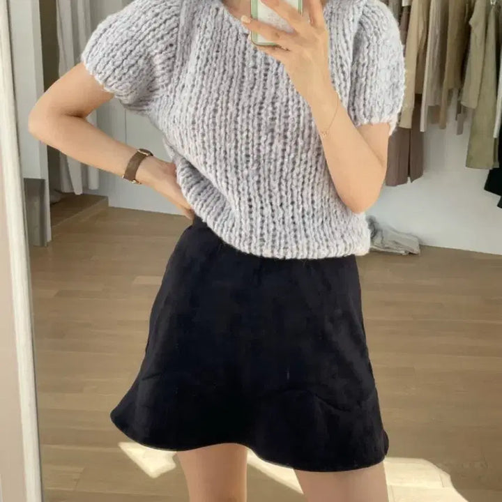 [BUNJANG] Inderbaz Tulip Mini Skirt - Black (Size M) / 인더바즈 튤립 미니스커트 블랙 M 새상품