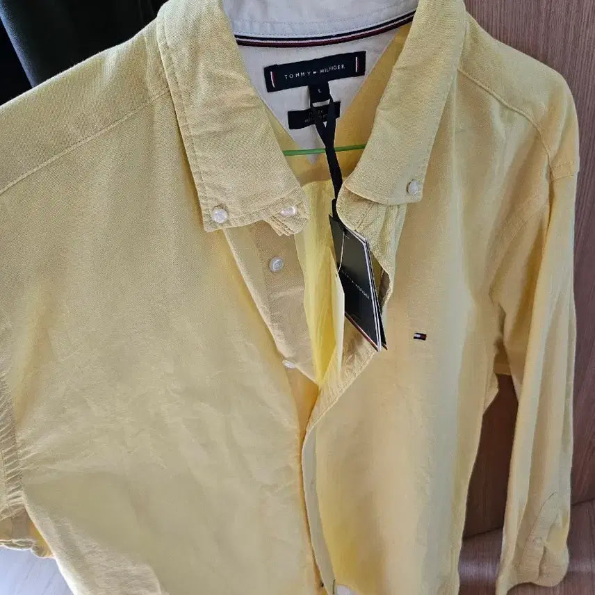 [BUNJANG] Tommy Hilfiger Yellow Long Sleeve Shirt L / [일본 새제품] 타미힐피거 옐로우 긴팔 셔츠 L