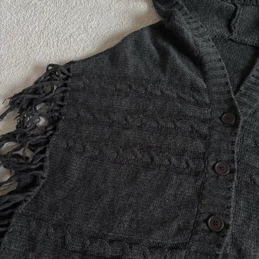 [BUNJANG] Vintage Charcoal Hooded Cape / 일본빈티지 차콜 후드 케이프