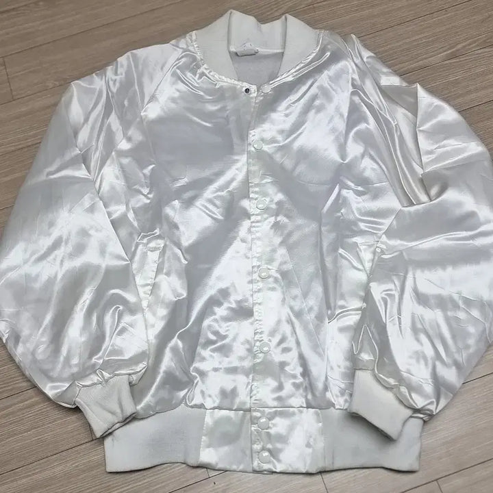 [BUNJANG] US Marine Corps White Satin Jacket (Size 46) / 80-90s 미제 USA 미군 미해병대 화이트 사틴 자켓(46)