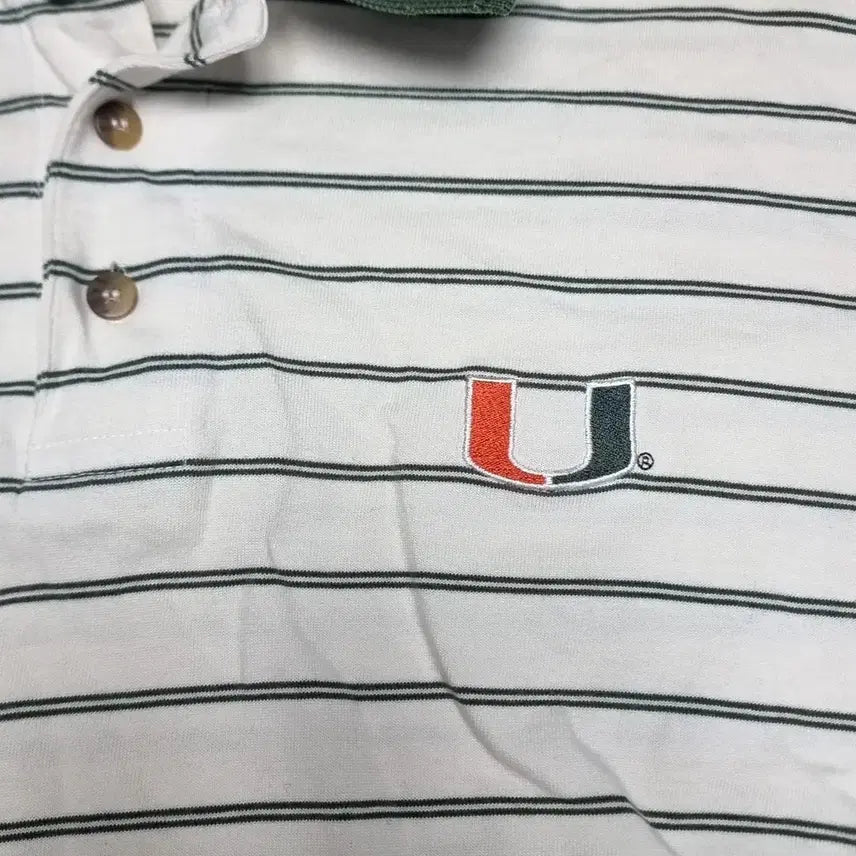 [BUNJANG] Nike Stripe Polo Shirt (100) / 80s 한국제 나이키 스트라이프 반팔 폴로티 U 로고(100)