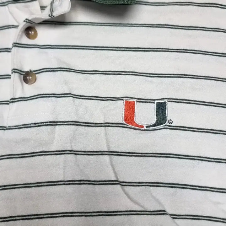 [BUNJANG] Nike Stripe Polo Shirt (100) / 80s 한국제 나이키 스트라이프 반팔 폴로티 U 로고(100)