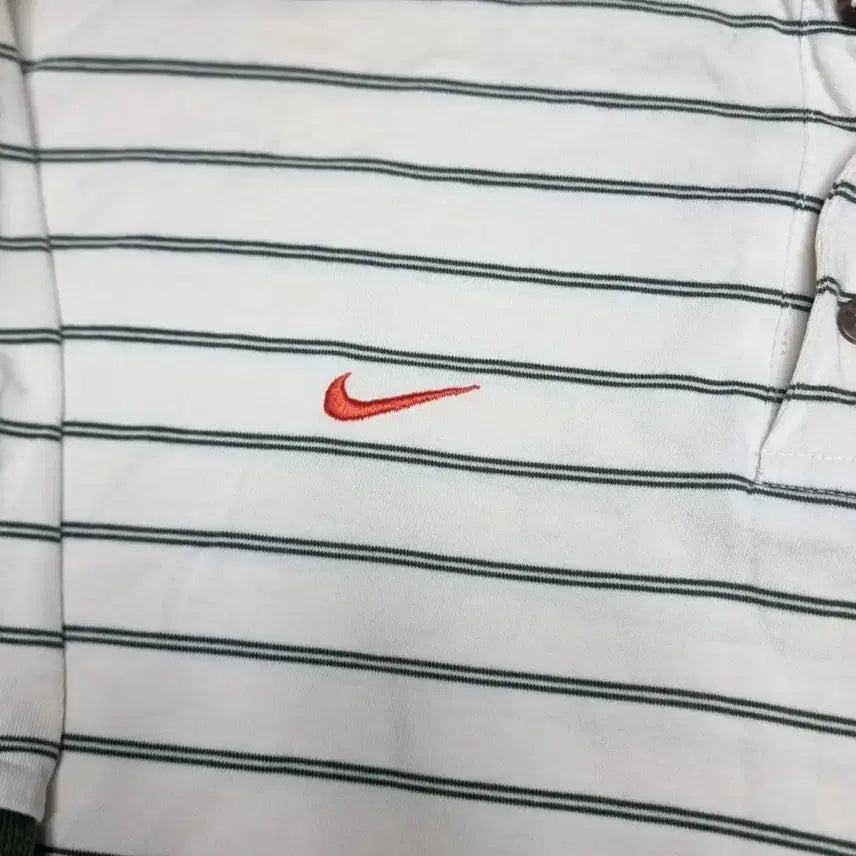 [BUNJANG] Nike Stripe Polo Shirt (100) / 80s 한국제 나이키 스트라이프 반팔 폴로티 U 로고(100)