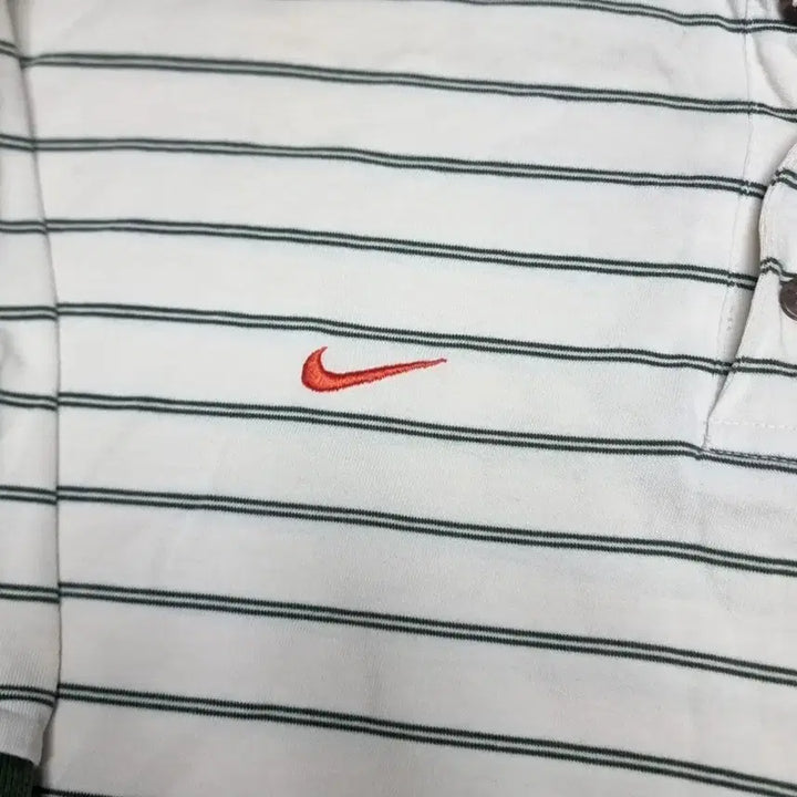 [BUNJANG] Nike Stripe Polo Shirt (100) / 80s 한국제 나이키 스트라이프 반팔 폴로티 U 로고(100)