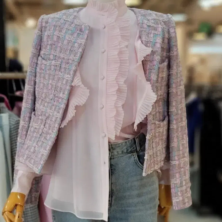 [BUNJANG] The Izzat Collection Light Pink Blouse (Size 66) / 더아이잗컬렉션 라이트핑크 블라우스 66사이즈