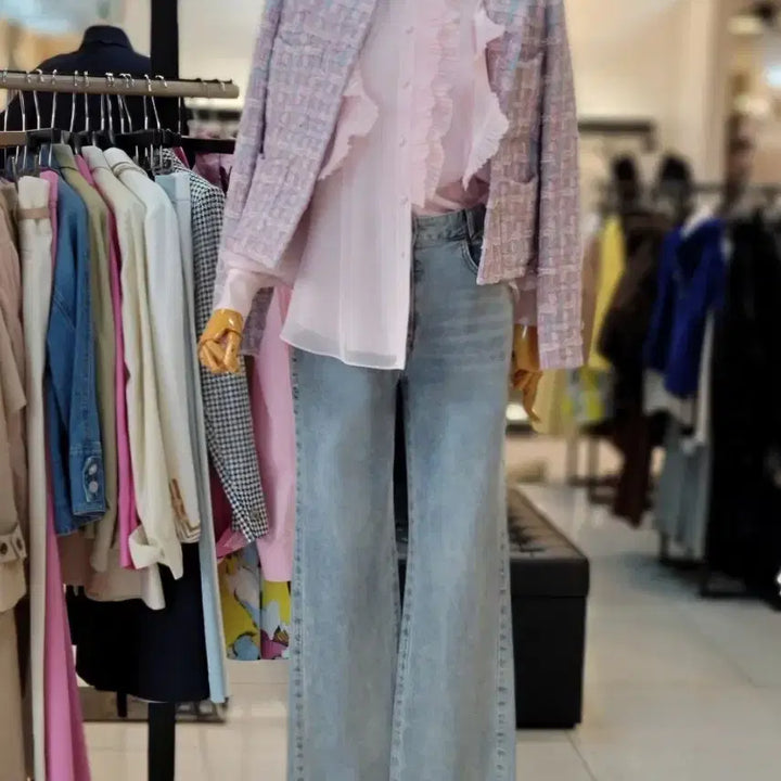 [BUNJANG] The Izzat Collection Light Pink Blouse (Size 66) / 더아이잗컬렉션 라이트핑크 블라우스 66사이즈