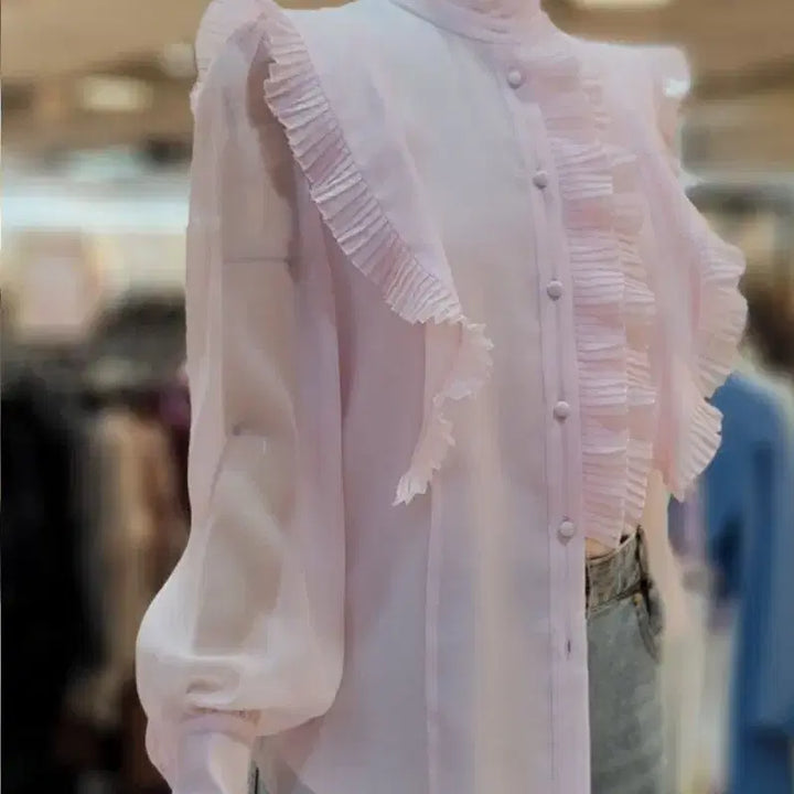 [BUNJANG] The Izzat Collection Light Pink Blouse (Size 66) / 더아이잗컬렉션 라이트핑크 블라우스 66사이즈