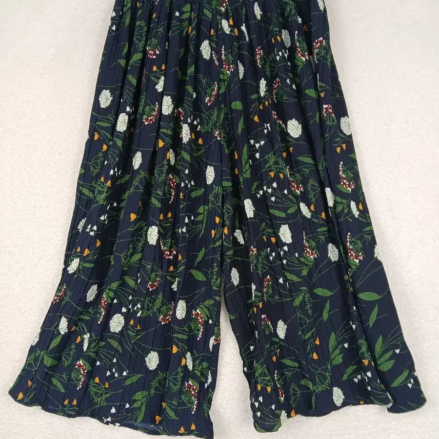[BUNJANG] Floral Pleated Wide Leg Pants / 여성 플리츠 꽃무늬 8부 와이드 팬츠(M-L)