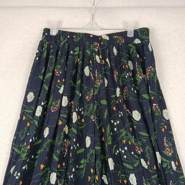 [BUNJANG] Floral Pleated Wide Leg Pants / 여성 플리츠 꽃무늬 8부 와이드 팬츠(M-L)