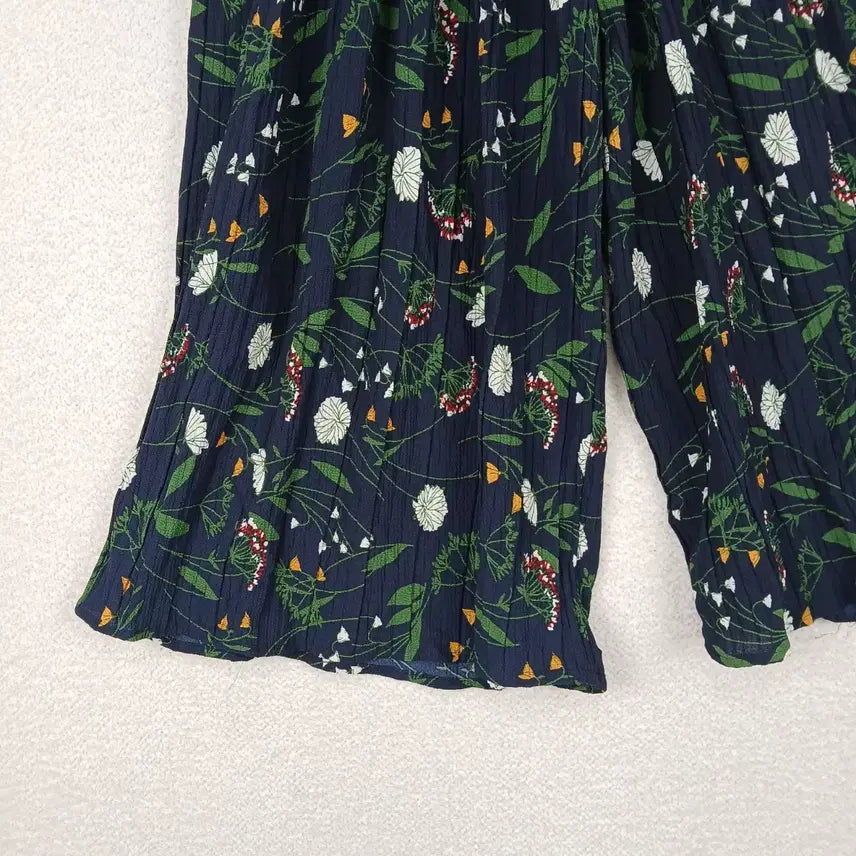 [BUNJANG] Floral Pleated Wide Leg Pants / 여성 플리츠 꽃무늬 8부 와이드 팬츠(M-L)