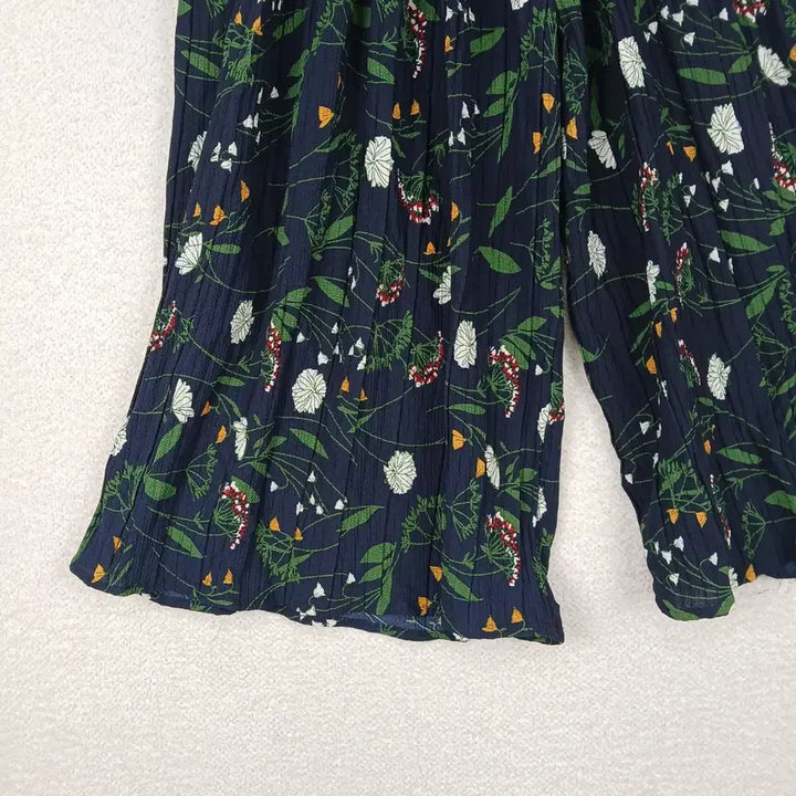 [BUNJANG] Floral Pleated Wide Leg Pants / 여성 플리츠 꽃무늬 8부 와이드 팬츠(M-L)