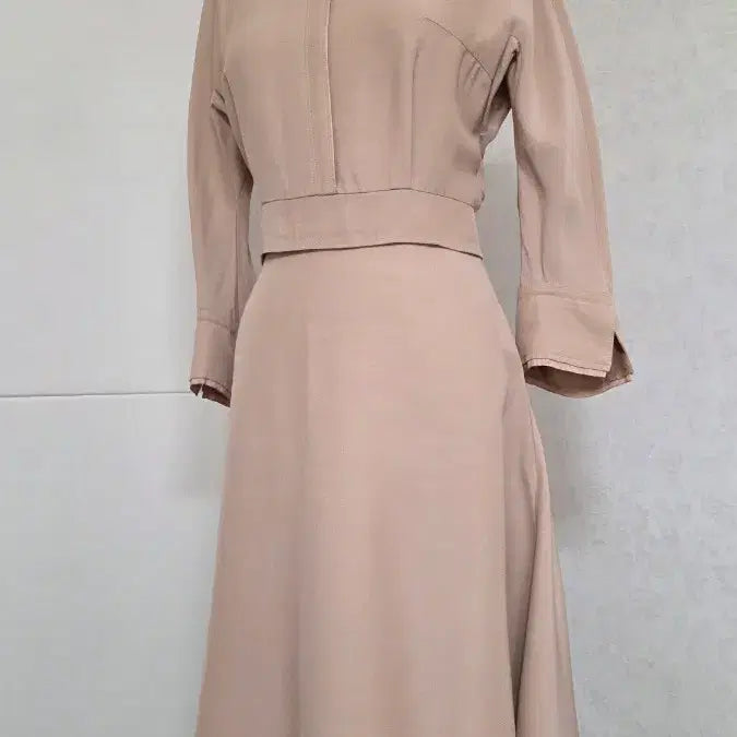 [BUNJANG] Hanssem Mine Pearl Button Flare Dress / (44~정55사이즈)한섬 마인 진주 플레어 원피스