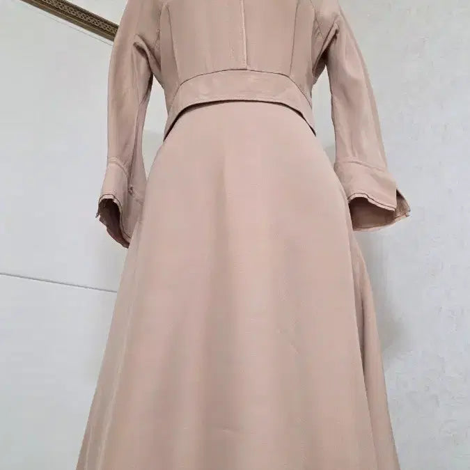 [BUNJANG] Hanssem Mine Pearl Button Flare Dress / (44~정55사이즈)한섬 마인 진주 플레어 원피스