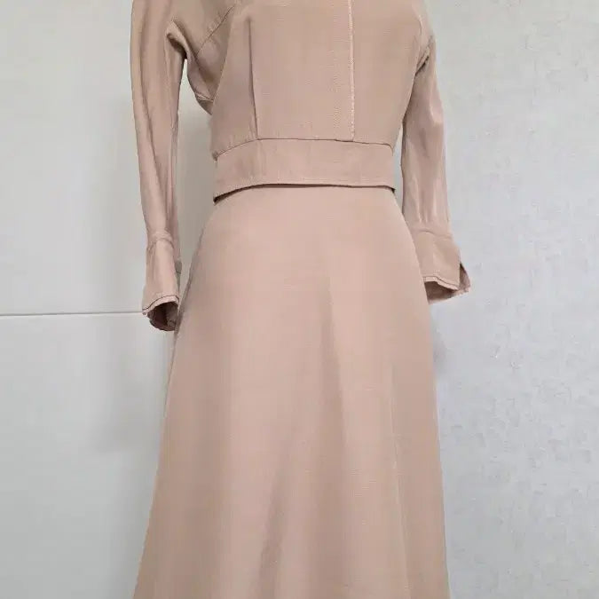 [BUNJANG] Hanssem Mine Pearl Button Flare Dress / (44~정55사이즈)한섬 마인 진주 플레어 원피스