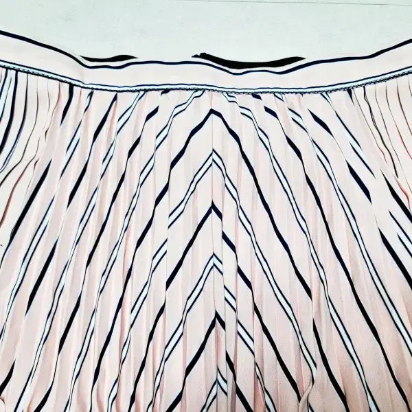 [BUNJANG] G-Cut Pink Stripe Pleated Long Skirt / 지컷 핑크스트라이프 플리츠 롱스커트 폴1305