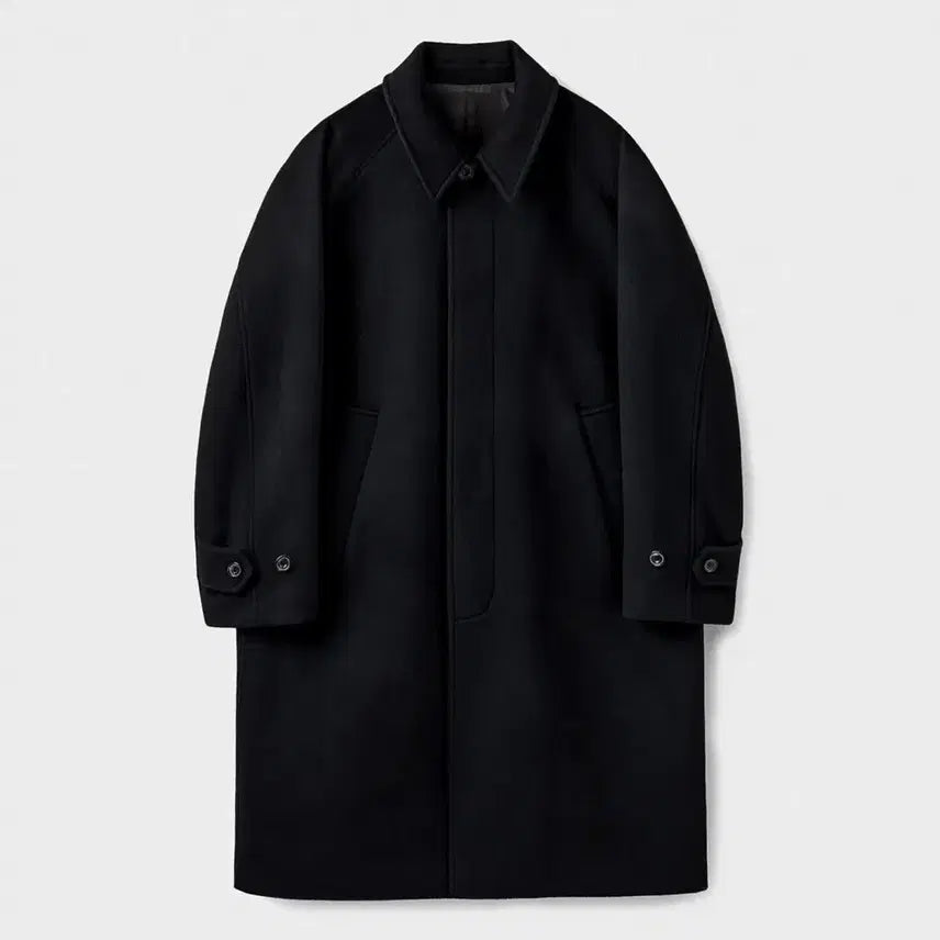 [BUNJANG] Union Blue Nevis Balmacaan Coat Black M / 유니온블루 / 네비스 발마칸 코트 블랙 / M