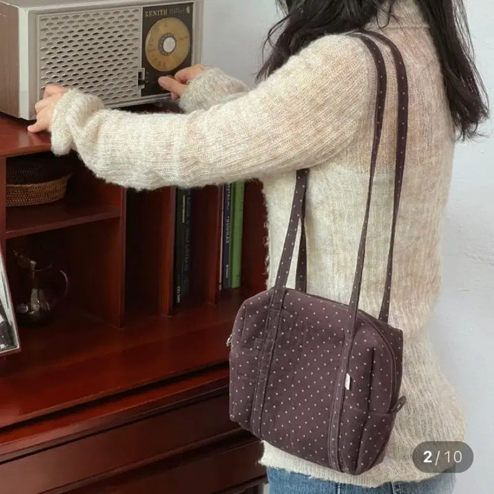 [BUNJANG] Corduroy Dot Shoulder Bag / 코듀로이 골덴 도트 숄더백