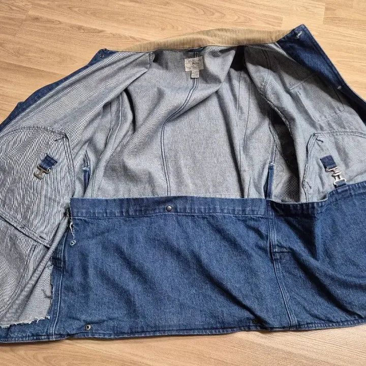 [BUNJANG] Polo Denim Hunting Jacket Corduroy Collar / 폴로 데님 헌팅자켓 코듀로이 카라