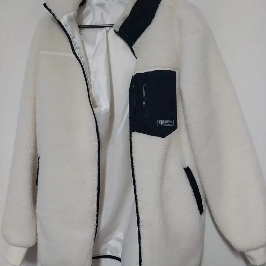 [BUNJANG] Ivory Fleece Jacket / 아이보리 뽀글이 플리스 자켓95