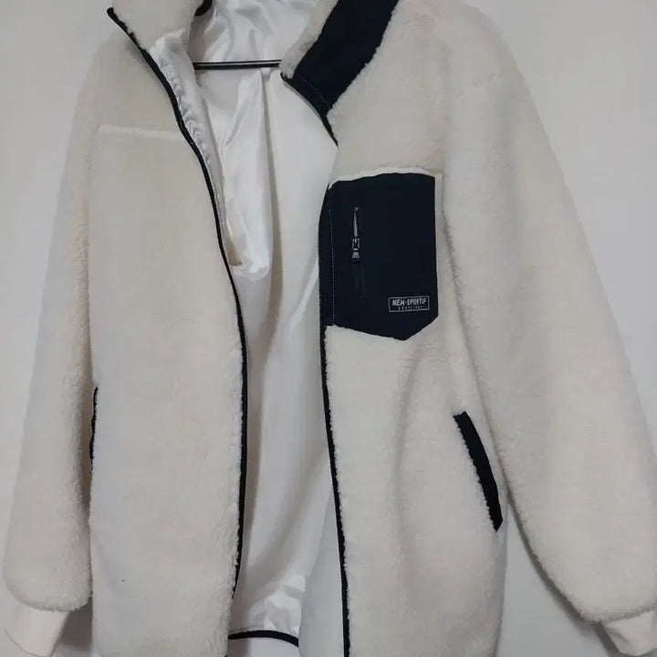 [BUNJANG] Ivory Fleece Jacket / 아이보리 뽀글이 플리스 자켓95
