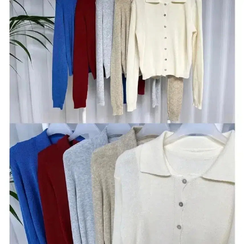 [BUNJANG] La&amp;Deery Basic Round Sleeveless Cardigan Set - Red / 라앤드리 베이직 라운드 나시 가디건 세트 -레드,프리