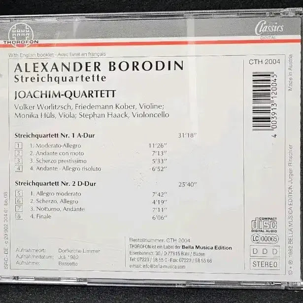 [BUNJANG] Borodin String Quartet Joachim Quartet CD / Borodin 현악 4중주 요아힘 콰르텟 CD