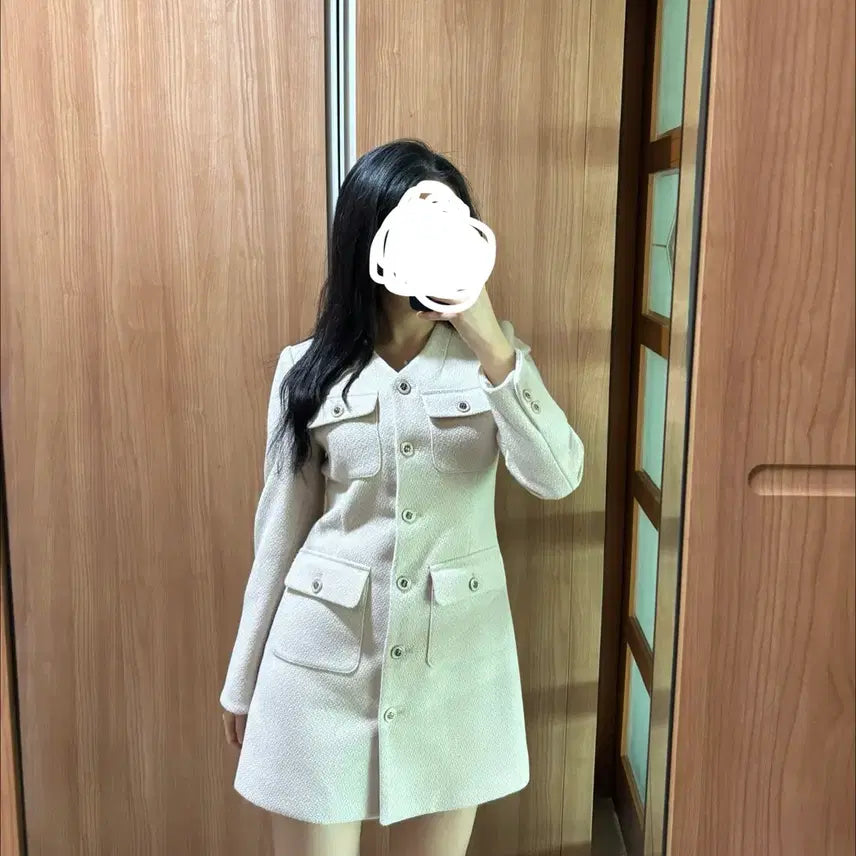 [BUNJANG] Marie Market Tweed V-neck Dress / (1회착용) 트위드 마리마켓원피스 브이넥원피스