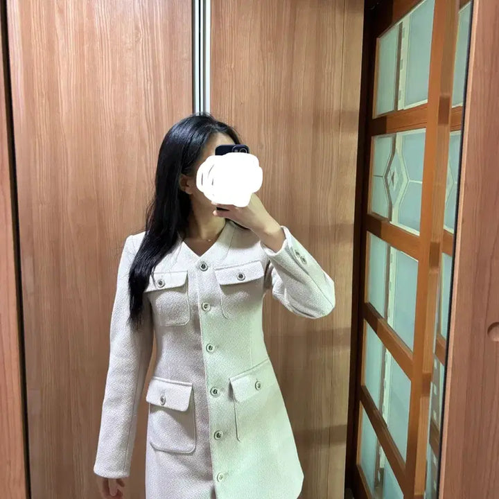 [BUNJANG] Marie Market Tweed V-neck Dress / (1회착용) 트위드 마리마켓원피스 브이넥원피스