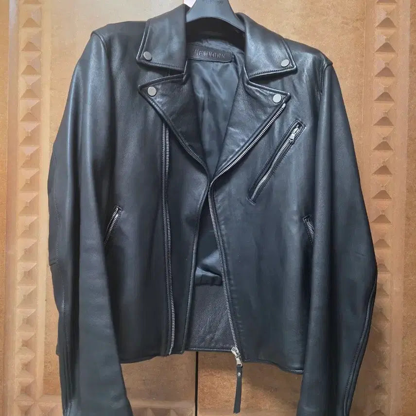 [BUNJANG] Jill Stuart New York Black Lambskin Leather Jacket / 질스튜어트 뉴욕 블랙 양가죽 라이더