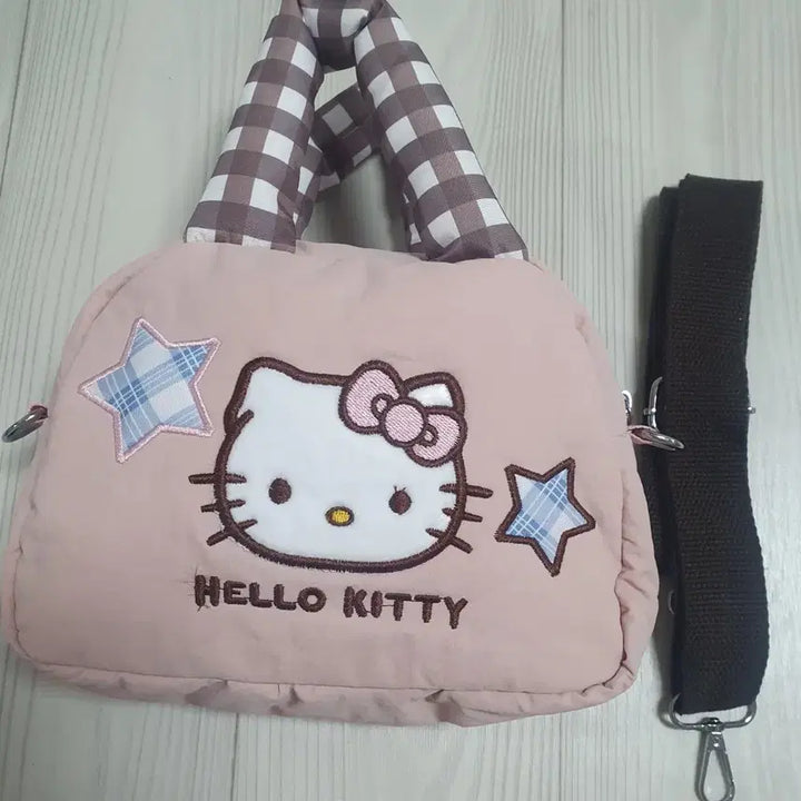 [BUNJANG] Hello Kitty Pink Tote Bag / 헬로키티 핑크색 토트백 + 숄더 스트랩