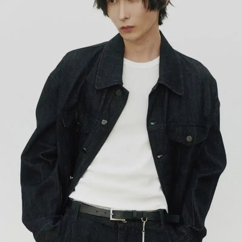 [BUNJANG] Noir Crop Denim Jacket (Black) Size 48 / 노이어 크롭 데님 자켓 (블랙) 48사이즈 판매합니다