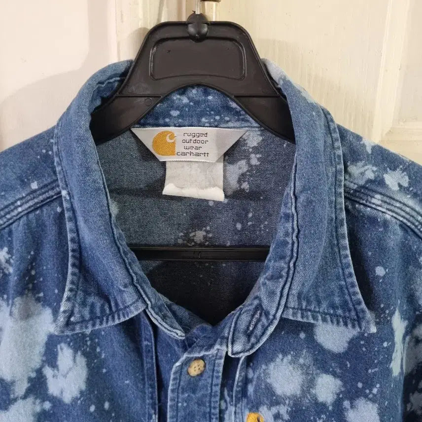 [BUNJANG] Carhartt Bleach Custom Denim Shirt XL / 칼하트 블리치 데님셔츠 xl