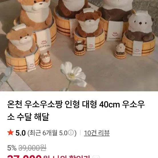 [BUNJANG] Uso Uso Jjang Hot Spring Otter Plush Toy / 댕댕이 분양합니다. 귀여운 우소우소짱 온천 수달 .새상품