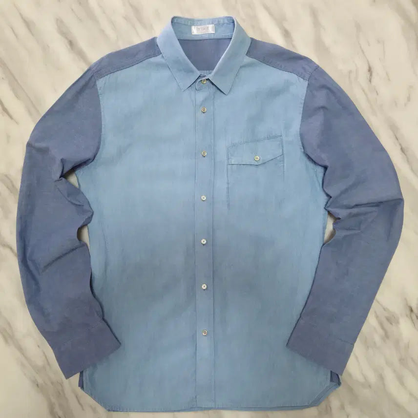 [BUNJANG] Time Homme Color Block Shirt / 타임옴므 배색 셔츠