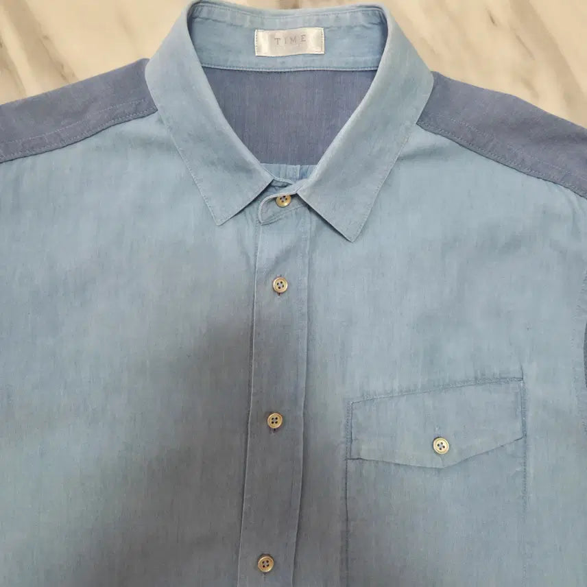 [BUNJANG] Time Homme Color Block Shirt / 타임옴므 배색 셔츠