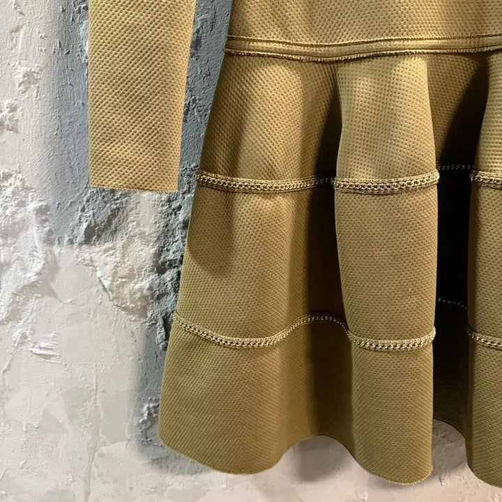 [BUNJANG] LANVIN COLLECTION Textured Flare Dress Olive / S 랑방 LANVIN COLLECTION 텍스처 플레어 원피스 올리브