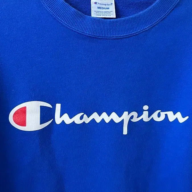 [BUNJANG] Champion Blue Logo Sweatshirt / 챔피온 블루 로고 맨투맨 티셔츠