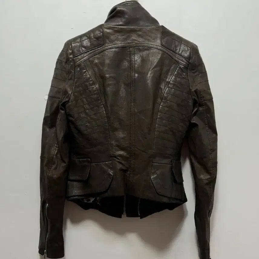 [SOLD OUT] VOV 가죽 라이더 양자켓 브라운 S