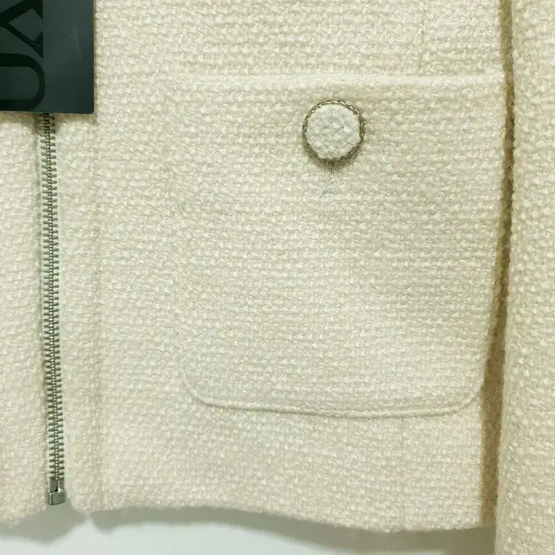 [BUNJANG] MIXXO Round Neck Tweed Jacket / 미쏘 라운드넥 집업 트위드 자켓 S_M0364