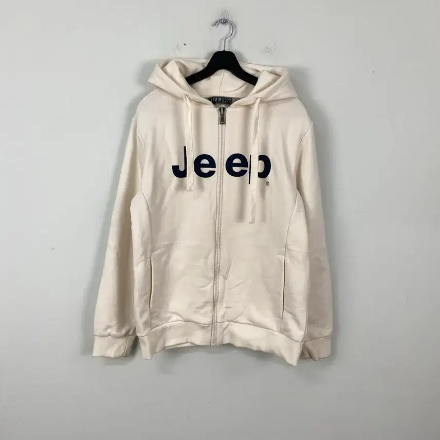 [BUNJANG] Jeep Hooded Zip-up Ivory L / 지프 Jeep 후드집업 아이보리 L